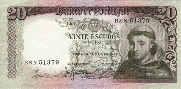 Billet de 20 escudos, 1964