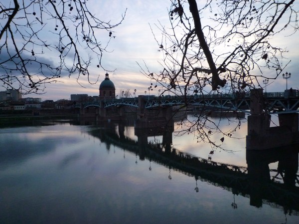 Toulouse, la Garonne au pont Saint-Pierre, 7 février 2010