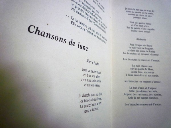 Federico García Lorca (1898 - 1936). Chansons de lune. Traduction de Félix Gattégno. Dans : Cahiers de la loggia = ISSN : 1150-0042, I, novembre 1945.