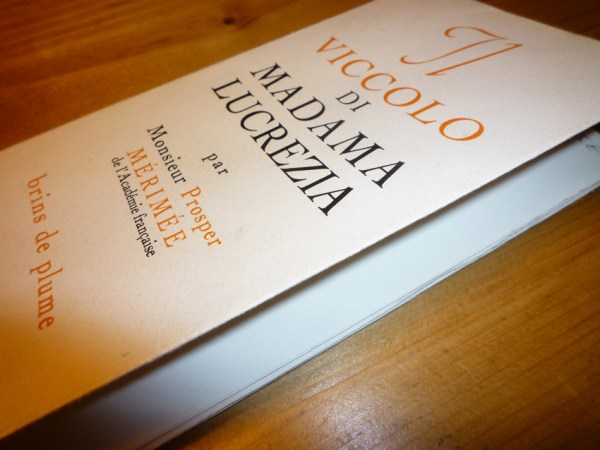 Prosper Mérimée. Il viccolo di Madama Lucrezia. M. Vox, 1944.