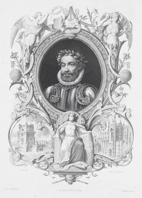 Portrait de Camões, extrait de : Os Lusíadas de Luiz de Camões. Leipzig : Giesecke & Devrient, 1880