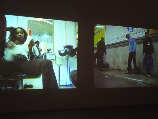 Exposition Adieu la Suisse !, Montpellier, Pavillon populaire. Erich Busslinger — Inland-Archiv, installation vidéo. 8 décembre 2012.