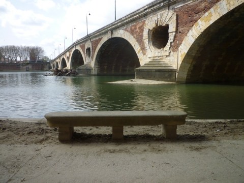 Toulouse (France), la Garonne sous le Pont neuf, 31 mars 2014
