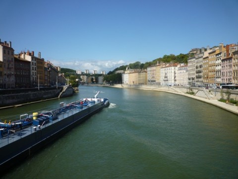 Lyon (France), la Saône, 21 août 2014