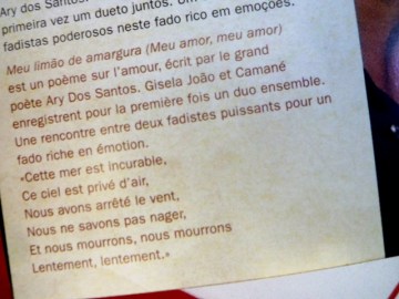 Amalia : les voix du fado, Universal France, 2015. Livret d'accompagnement (extrait)