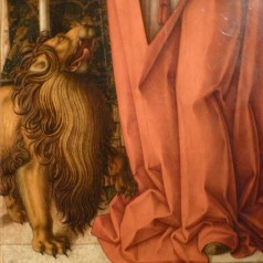 Carlo Crivelli (1430?–1495), I santi Ansovino e Girolamo (après 1490), détail. Milan (Italie), Pinacoteca di Brera, 7 novembre 2017