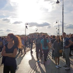 Toulouse (Occitanie, France), rassemblement pour le climat, Pont neuf,13 octobre 2018