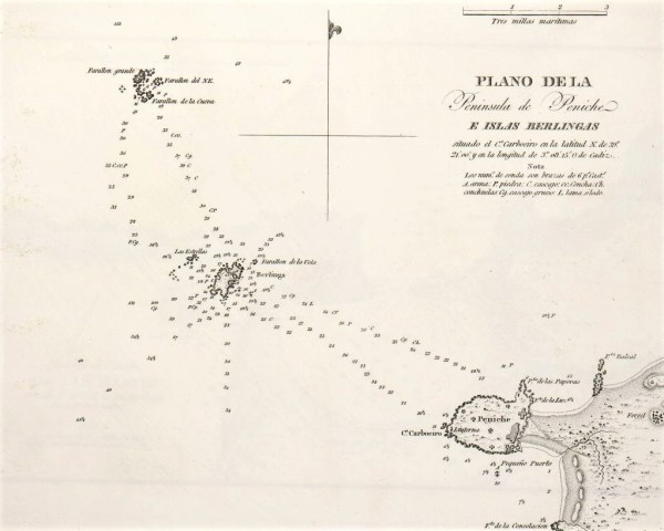 Plano de la Península de Peniche e Islas Berlingas (1813)