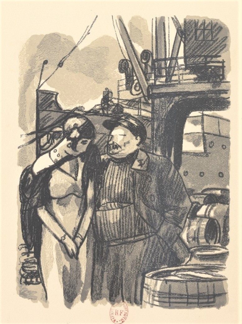 Charles Auguste Edelmann (1879-1950). Illustration extraite de Marie Galante (roman, 1931), Jacques Deval (1890-1972), compositions de C.-A. Edelmann ; gravées sur bois par G. Beltrand, Paris, Mornay, 1935. Source : Gallica (BnF). Charles Auguste Edelmann (1879-1950). Illustration extraite de Marie Galante (roman, 1931), Jacques Deval (1890-1972), compositions de C.-A. Edelmann ; gravées sur bois par G. Beltrand, Paris, Mornay, 1935.