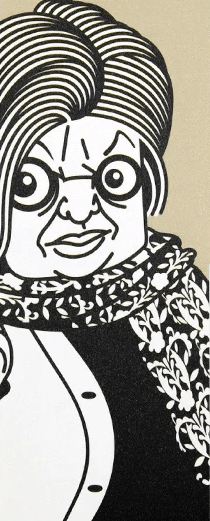 António Antunes. Caricature de Natália Correia décorant la station Aeroporto du métro de Lisbonne.