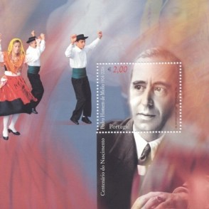 Pedro Homem de Mello, bloc avec timbre-poste (Portugal, 2004), détail.