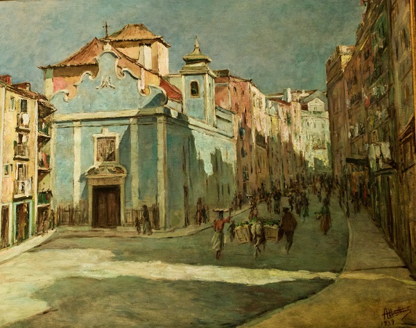 Albertino Guimarães (1891-1967), Largo da Senhora da Saúde (1939). Lisbonne, Museu de Lisboa. Photo : 
Pedro Ribeiro Simões sur Flickr (CC BY 2.0)